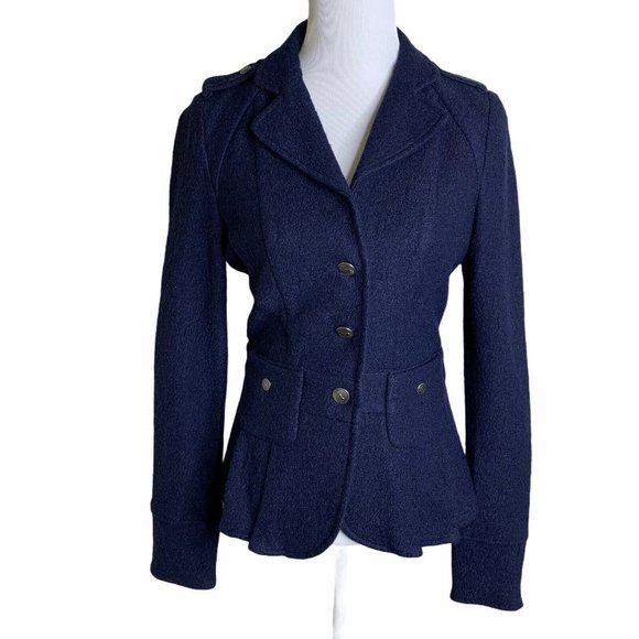 Anthropologie Elevenses Wool Blend Pleated Jacket